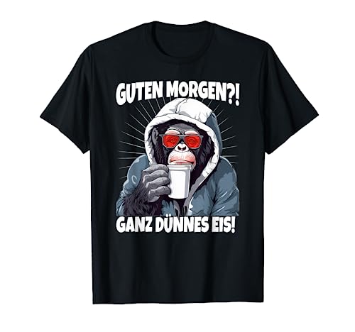 Buenos días, hielo muy fino! Mañana Mono divertido Camiseta