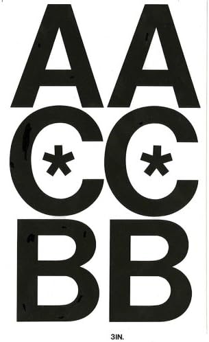 Chartpak : Press-On Vinyl Uppercase Letters, 3 High, Black -:- Sold as 2 Packs of - 1 - / - Total of 2 Each