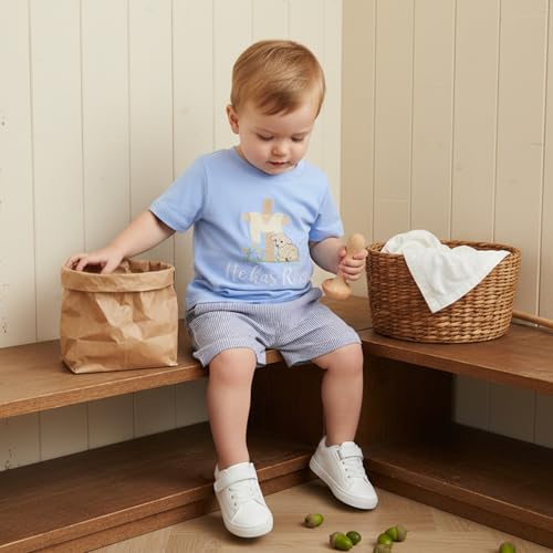 Image of Kavousa Toddler Boy Easter Outfit Baby Boy Bunny Short Sleeve T Shirt And Shorts Set 2 Piece Spring Summer Clothes