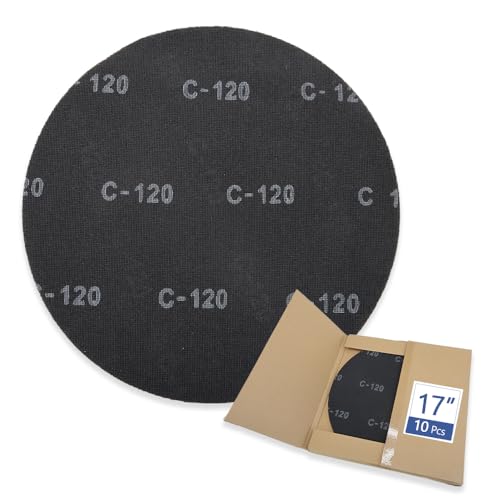 HUAALIUCHE 17" Sanding Screen Discs - Mesh Floor Sanding Screen - Black Silicon Carbide - for Wood Floors (10 Pack, 120 Grit) by HUAALIUCHE - Used condition - CA$47.84