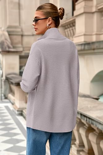 Image of PRETTYGARDEN Womens Long Sleeve Zip Up Ribbed Cardigan Sweaters