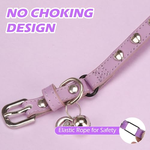Collier en cuir réglable pour chat EXPAWLORER avec clochette de sécurité