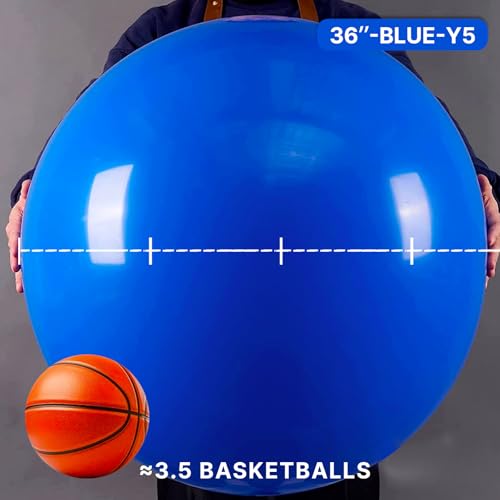 Image of PartyWoo Royal Blue Balloons 4pcs of 36 Inch Dark Blue Latex Balloons for Wedding Baby Shower Gender Reveal Anniversary Graduation Under The Sea Men Birthday Bachelorette Party Decorations Blue-Y5