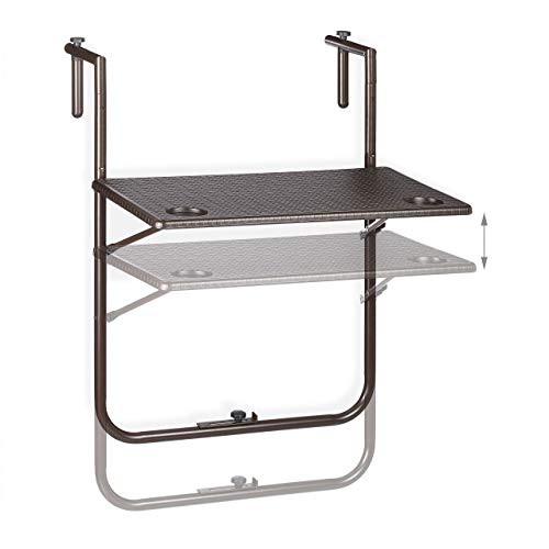 Relaxdays Tavolino Pieghevole da Balcone, Tavolo