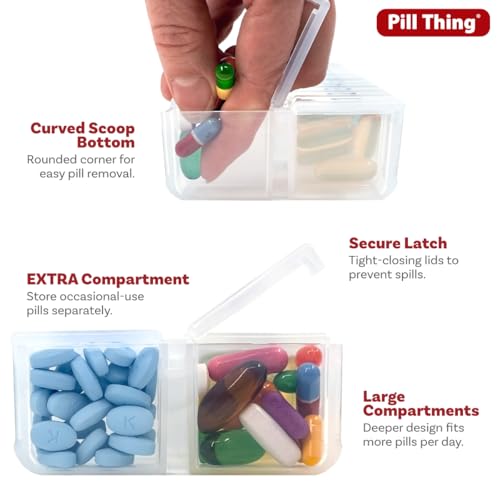 Image of XL Once-a Day Monthly Pill Organizer Removable Lid for Easy Filling, Extra Large Compartments for 31 Days Plus Compartment for Extra Pills, BPA Free (Clear, XL - 1 Count (Pack of 1))