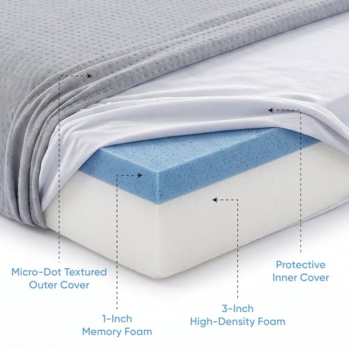 Image of Cherilo Memory Foam Baby Mattress for 0 to 2 Years | 1 Year Warranty | Suitable for Baby Cot, Crib, Bassinet, Washable Waterproof Cover - 48 inch x 24 inch x 4 inch - Pack of 1