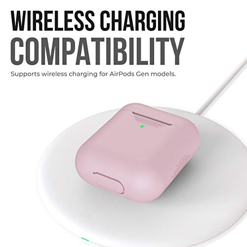 Keybudz Airpods 2 & 1 Case [Front Led Visible] Protective Silicone Cover And Skin Compatible With Apple Airpods (Without Carabiner, Pretty In Pink) #TOP3