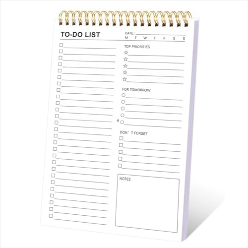 ROHMERIQUE To-Do List Pad – Daily Planner Notebook with 52 Tear-Off Double-Sided Sheets, 120GSM Thick Paper, Perfect for Work, School, Personal & Home Planning