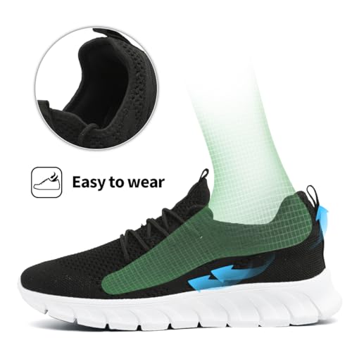 Image of Men's Mesh Breathable Sneakers Lightweight Non Slip Walking Shoes Athletic Running Gym Trainers