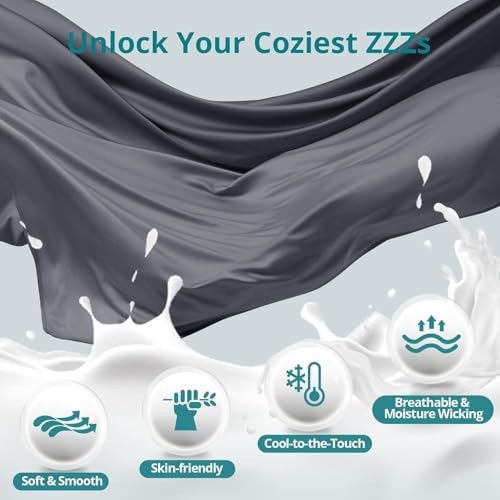 Image of Cooling Pregnancy Pillows for Sleeping, 65'' Full Body Pillow, Dark Grey