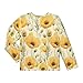 Boys Rash Guard Swim Shirt Long Sleeve UPF+ 50 Sun Shirts Quick Dry Shirt Yellow Flower for Toddler Kids