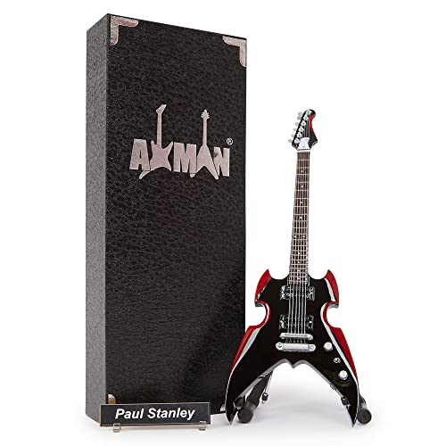 Paul Stanley (bisous) : Silvertone Apocalypse Pro – Réplique de guitare miniature – Cadeaux musicaux – Échelle 1/4 faite… - Les Beatles, Paul McCartney, John Lennon, RIngo Starr, George Harrison Paul Stanley (bisous) : Silvertone Apocalypse Pro – Réplique de guitare miniature – Cadeaux musicaux – Échelle 1/4 faite…