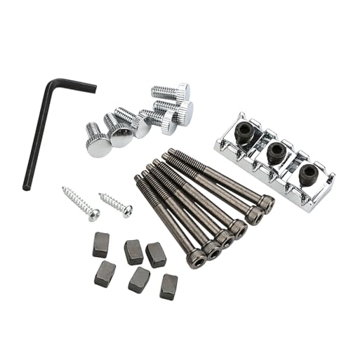 ギターロックナット交換セット 6弦 電気ストリング 42mm 取り付けネジとレンチ電気ストリング付き