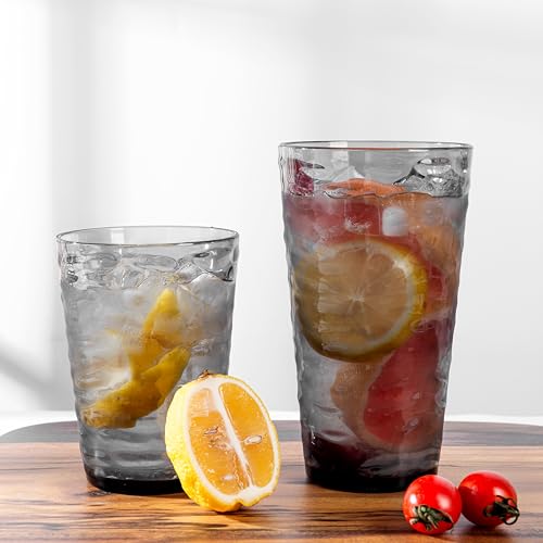 ZAINCA 20-ounce Plastic Tumblers, Acrylic Drinking Glasses High-Balls, set of 6 Gray Reusable Plastic Cups, Stackable, BPA-Free, Shatter-Proof, Dishwasher-Safe by ZAINCA - Used condition - Image 3