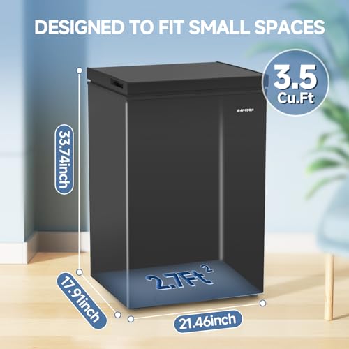 BANGSON 3.5 Cu.Ft Chest Freezer, Compact Deep Freezer with Removable Basket, Adjustable Thermostat, Energy-Saving, Quiet Mini Freezer for Home/Dorm/Apartment/Garage,Black on Fridge.com
