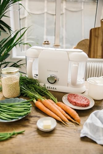 BÉAba - Babycook Duo, Cuocipappa Omogeneizzatore, Cottura A Vapore Rapida In 15 Minuti, Capacità Xxl 2200 Ml, Robot Per Pappe 4 In 1, Neonato E Bambino, Bianco/Argento - 5
