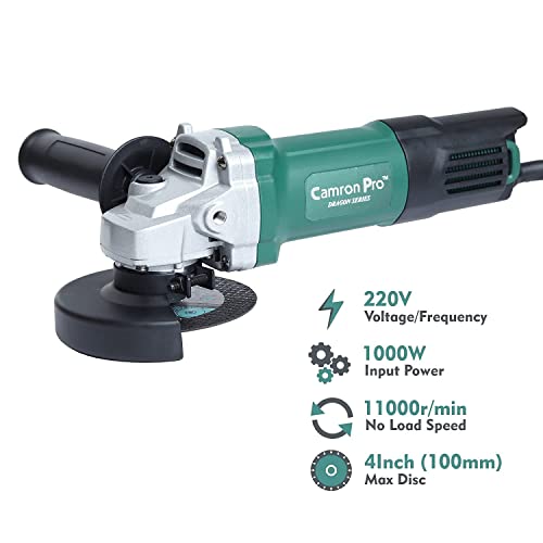 Image of angle grinder machine 1000W input power, hand grinder machine with 11000 RPM multipurpose powerful grinding machine with angle grinder attachment, grinder machine tools for professional and home use - (110 mm)