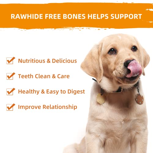 Jungle Calling Rawhide Free Dog Chew Treats, Real Chicken Wrapped Peanut Butter Bones, Teeth Clean Chewy Training Snacks, 6 Oz #TOP3