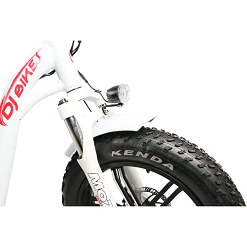 Dj Super Bike Step Thru 750W 48V 13Ah Power Electric Bicycle, Pearl White, Led Bike Light, Suspension Fork And Shimano Gear #TOP6