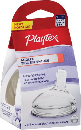 Image of Playtex Angled Nipple, Fast Flow, 2-Count