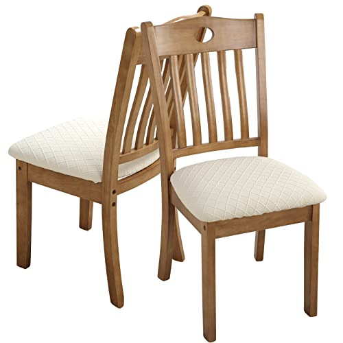 Yisun Stretch Spandex Chair Seat Covers - Removable Washable Anti-Dust Dining Chair Seat Protector Cushion Slipcovers For Dining Room, Kitchen, Office (Set Of 6, Beige) #TOP7