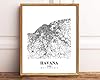 Eleville 11X14 Unframed Havana Cuba City View Abstract Road Modern Map Art Print Poster Wall Office Home Decor Minimalist Line Art Hometown Housewarming wgn342 #1