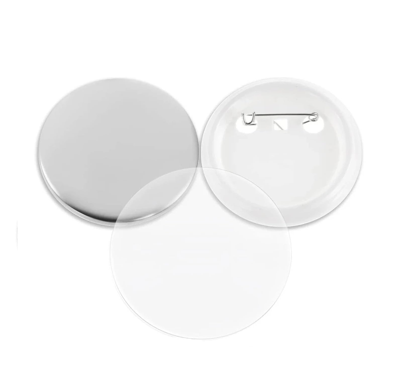 Części do maszyn produkcji przypinek DIY, 100 zestawów pustych plastikowych/metalowych o średnicy 25-75 mm Na imprezy, wydarzenia sportowe