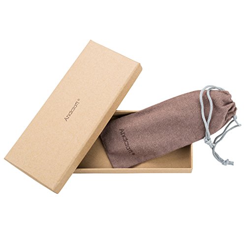 Ancicraft Genuine Leather Pen Sleeve Case Holder Pouch Handmade (For Single Pen, Red Brown) #TOP5
