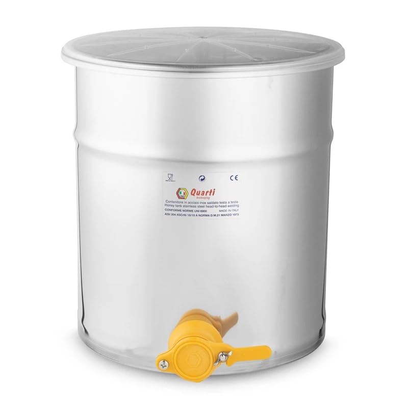 Maturatore Inox per Miele 25 kg – Made in Italy - Contenitore Alimentare Acciaio Inox con Rubinetto, Professionale per Apicoltura