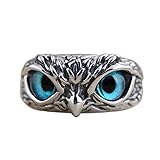 【Größe】 Demon Eye Owl Ring ist in der Größe einstellbar.Owl Smart Adjustable Split Ring - einfach und bequem für alle Fingergrößen geeignet.