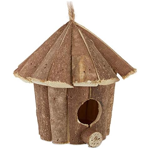 Relaxdays Mini Casa Pájaros Decorativa Colgante Cover