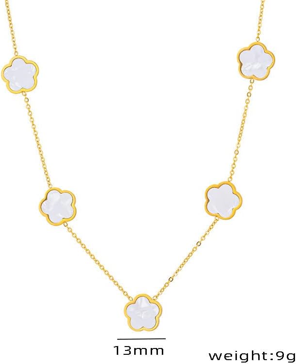 18K Gold Plated Four Leaf Clover Necklace For Women Four Leaf Clover Necklace Flower Lucky Pendant Dainty Jewelry - Image 2