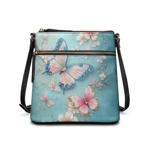Image of Leather Women Crossbody Hobo Bag Satchel Purse Handbag with Adjustable Shoulder Strap and Zipper Pockets