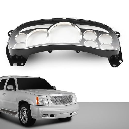 ANDPLAY Instrument Gauge Cluster Lens Cover Chrome Rings Compatible with Chevy Silverado Avalanche Tahoe GMC Sierra Yukon Suburban 2003 2004 2005 2006