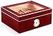 Humidory cygar Hudzik cygara, pudełko z higrometrem i nawilżaczem, szklane szyberdach, duża konstrukcja pojemności, nadaje się do 25 do 50 cygar (kolor: brązowy) Łatwy do noszenia (Color : Brown)