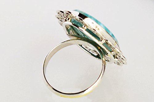 Bague larimar argent 925 grand cabochon solide qui ne noircit pas - 4