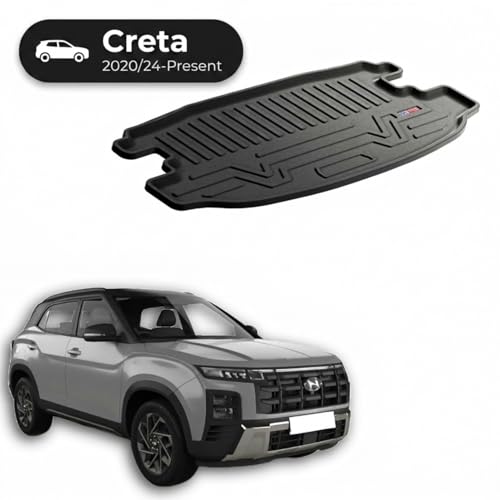 Image of Premium Car Boot Mat for Creta (2020 /24-Present) | Waterproof Anti-Slip Dustproof Dicky Mat | Custom Fit Rear Trunk Liner Heavy Duty Protector | Durable TPE Boot Mat for Car Accessories