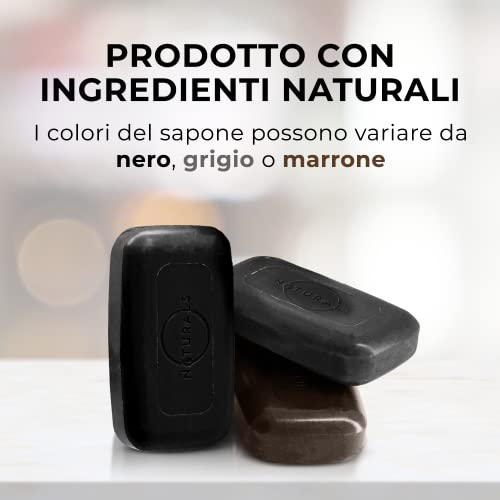 Sapone Nero Africano 100% Naturale Vegan, Con Oli Essenziali Terapeutici Cura Pelle, Brufoli Acne Psoriasi Eczema, Idratante, Disintossicante, Mani Viso e Corpo. 3pz 113gr Ciascuna - 5