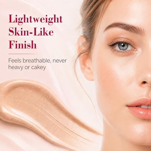 Color Changing Foundation, Skin Tone Adapting Liquid Foundation Makeup, Lightweight Self Adjusting Formula with Natural Finish, Buildable Coverage, 1.02 Fl Oz - 1