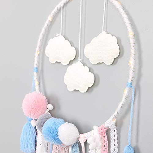 Dremisland Dream Catcher Handmade Traditional White Cloud Dream Catcher With Led String Lights Wall Hanging Kids Room Decor Nursery Wall Art Ornament Decor Craft Gift (Cloud) #TOP2