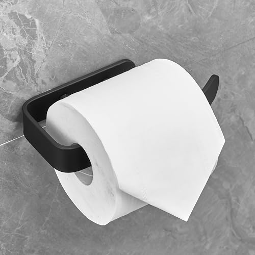 Image of Plantex Space Aluminium Toilet Paper Roll Holder/Tissue Paper Holder/Toilet Tissue Paper Holder for Bathroom Accessories (Black)