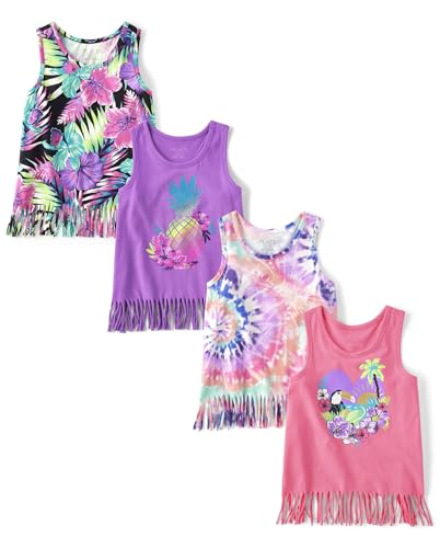 Image of The Children's Place Girls' Graphic Fringe Tank Tops