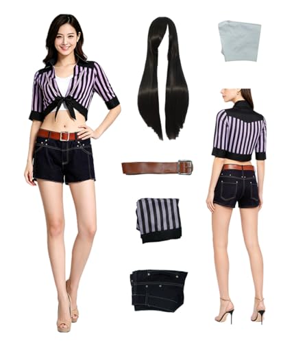 Costume de cosplay pour femme veste tendance perruque halloween fête manga