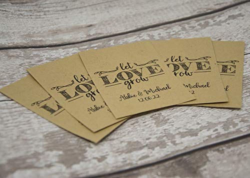 Let Love Grow | Personalised Wedding Favour Seed Packet - (10 x Packets - with Wildflower Seeds)