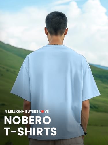 Image of NOBERO Men's Cotton Graphic Print Oversized Fit T-Shirt