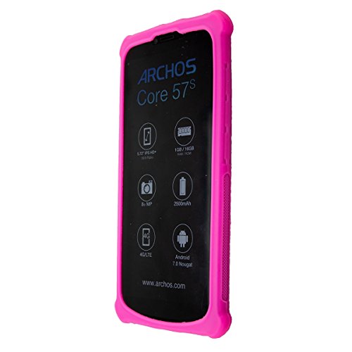 caseroxx Schutzhülle für Archos Core 57s in pink – Flexibles TPU-Hülle aus stoßfestem Gummi, passexakte Handy-Tasche mit Kantenschutz und rutschfestem Grip
