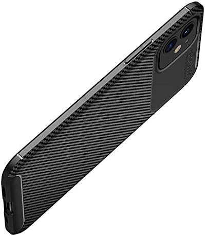 Spia Apple iPhone 12 Mini Case Black Carbon Silicone Original Flexible Thin Improved Durable Anti-Shock Protector New Generation Design (Apple iPhone 12 Mini, Black)
