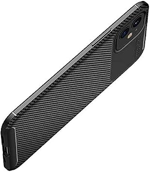Spia Apple iPhone 12 Mini Case Black Carbon Silicone Original Flexible Thin Improved Durable Anti-Shock Protector New Generation Design (Apple iPhone 12 Mini, Black)
