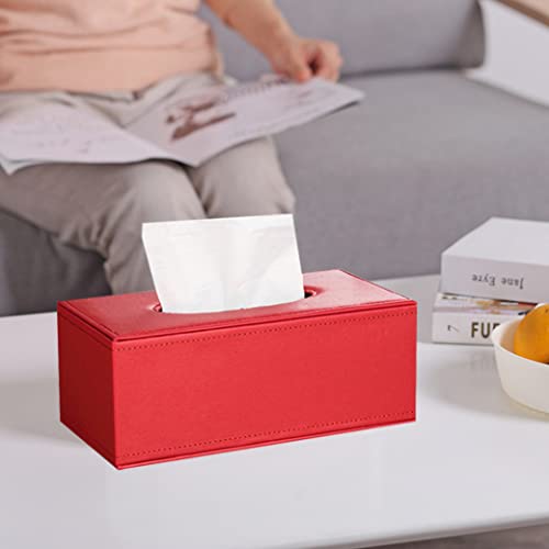 Soporte de cajas de cables y servilletas de cuero rectangular 3