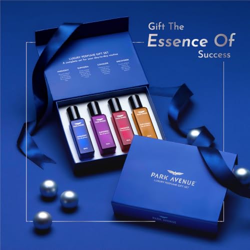 Image of Park Avenue Luxury Perfume Gift Set for Men, 4x20 ml | Euphoria, Conquer, Harmony & Oud Legacy | Eau De Parfum | Premium Luxury Perfume for Corporate Man | Perfume for men Long Lasting Smell